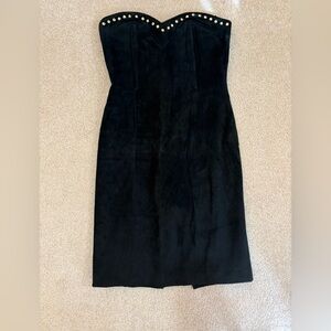 Lauren Alexandra Vintage Black Dress 100% Suede